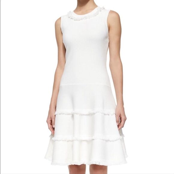 Kate Spade New York Bone White Fringe Trim Dress - Picture 2 of 15